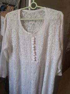 Elegant White Chikankari Kurti