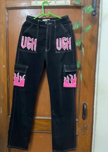 Flame Accent Cargo Pants