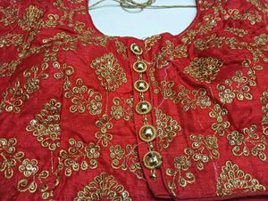 Red Embroidered Blouse😍