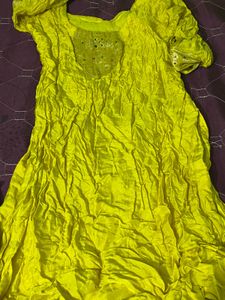 Vibrant Yellow Kurta with Intricate Embroidery