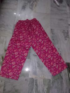 Vibrant Pink Floral Print Palazzo Pants