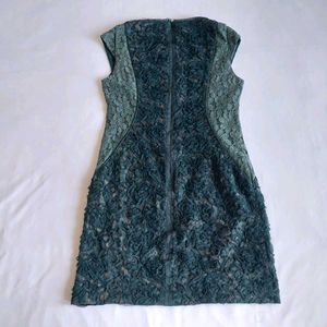 Elegant Teal Floral Lace Dress✨️