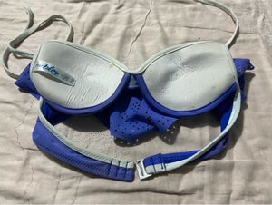 Blue Ruffle Bikini Top