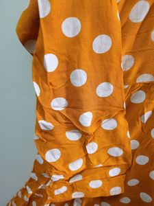 Mustard Dots Kurti 42to44 Bist