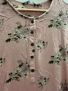 Pink Floral Print Kurta