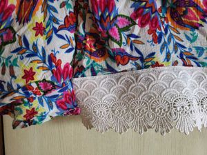 Floral Bell sleeve top with Lace trim