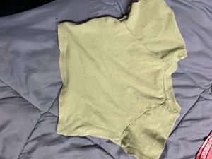 Olive Green Cropped T-Shirt