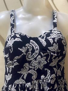 Stylish Black & White Floral Dress