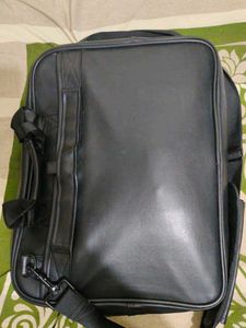 HP Black Leather Laptop Bag