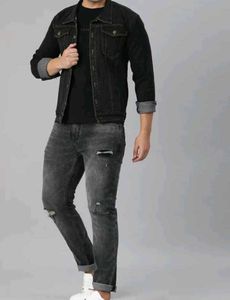 Men Black Denim Jacket