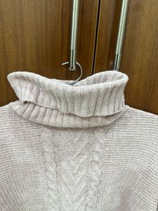 Lavender Cable Knit Turtleneck Sweater