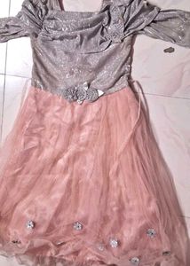 Beautiful kids party wear Peach Gown