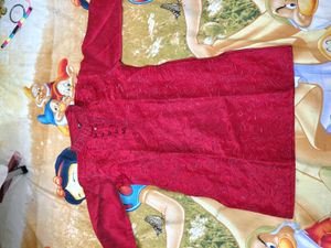 Red Embroidered Kurta