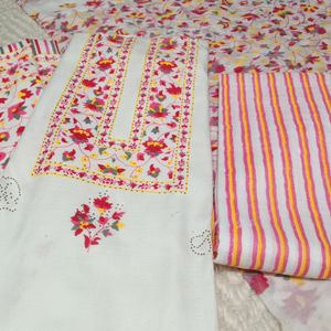 Flower Printed Cotton Suit