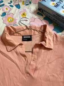 Peachy Pink Collared Top