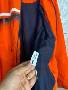 Lacoste Orange Gradient Hooded Windbreaker