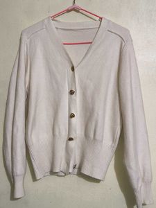 Cream Button-Up Cardigan
