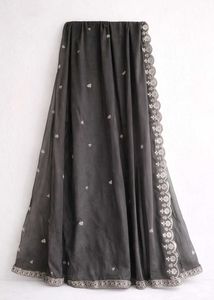 Elegant Grey Embroidered Gharara Suit