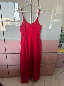 Vibrant Red Spaghetti Strap Dress