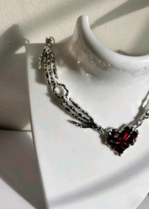 Gothic Skeleton Heart Necklace
