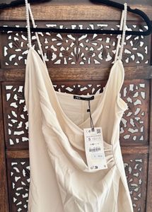 Zara Limited Edition Rhinestone Slit MIDI Dress
