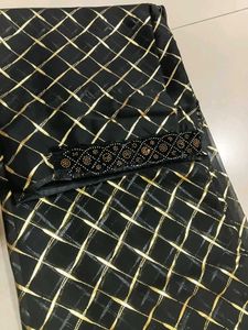 ​ Black &amp; Gold Saree Elegance ✨️