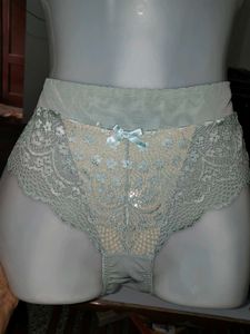Premium Mint Green High-Waist Sheer Lace Panty (Si
