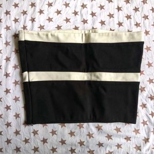 Black &amp; Cream Bow Detail Tube Top
