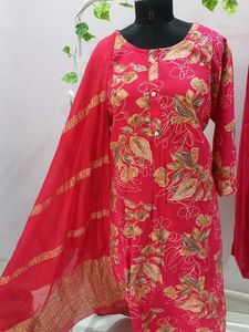 Hot Pink Banarasi Suit Set