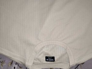 SHEIN Ribbed Crewneck T-Shirt