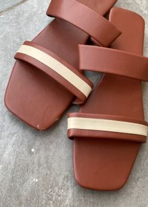 Stylish Brown &amp; Cream Slides