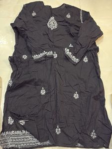 Black Chikankari Kurta