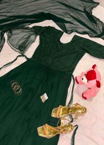 Elegant Green Sequin Kurta Set
