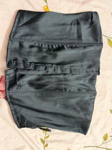 Black Lace-Up Corset Top