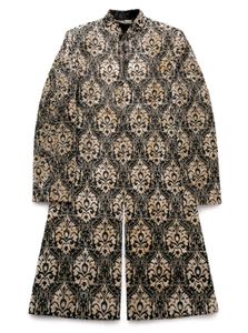 Velvet indo western light sherwani with silk pant