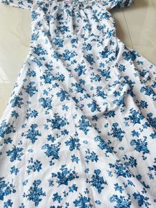 Floral Print Midi Dress with Puff Sleeves