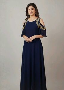 Elegant Navy Maternity Dress