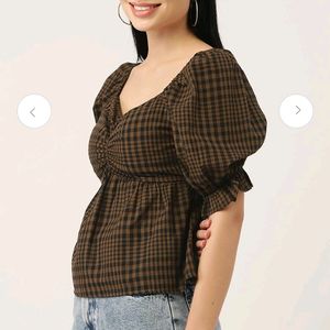 RUE COLLECTION PUFF SLEEVE SWEETHEART NECK TOP