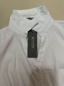 Classic White V-neck Shirt with Tag