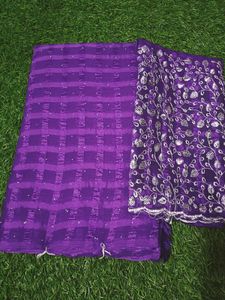 Elegant Purple Saree with Blouse