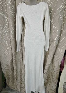 Elegant White Knit Dress