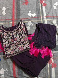 Elegant Purple Kurta &amp; Sharara Set with Dupatta