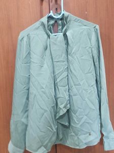 Elegant Sage Green Bow Top