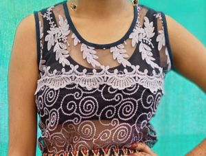 Sheer Lace Floral Tank Top