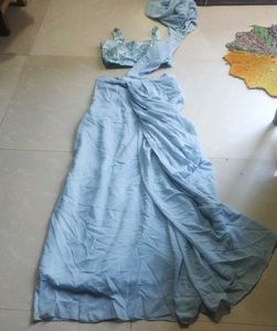 Light Blue Sequin Lehenga Set | Party Wear