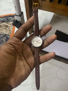 Classic Brown Leather Strap Watch