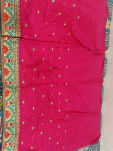 Vibrant Pink Embroidered Silk Saree