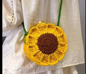 Cute Sunflower Crochet Crossbody Bag