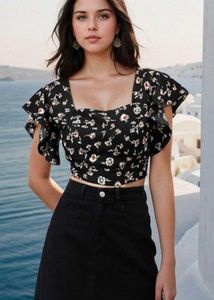 Puff Sleeves Polka Print Too
