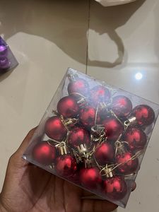Red Christmas Ornaments - 32 Pcs